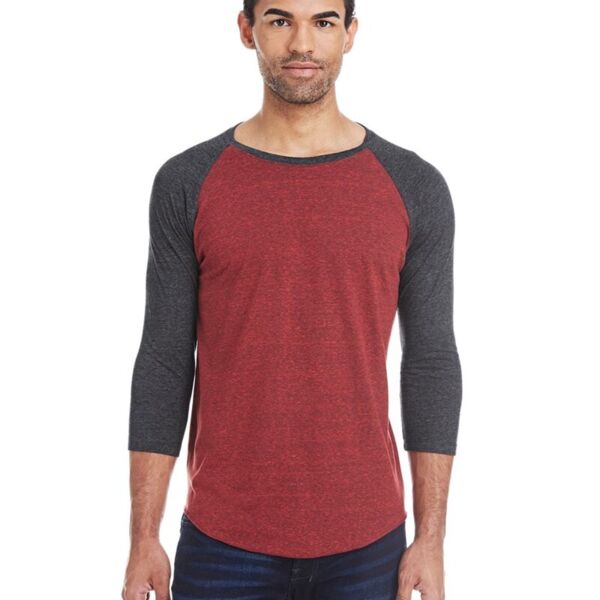 Unisex Triblend Three-Quarter Sleeve Raglan T-Shirt Thumbnail