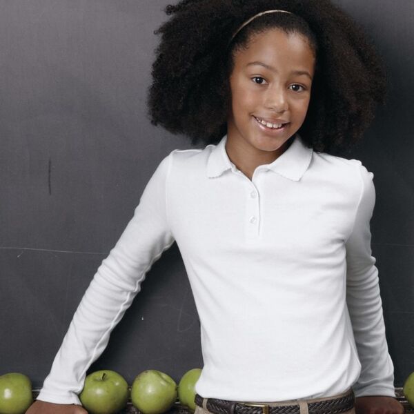 ICD Uniform Girls' Long Sleeve Picot Polo Thumbnail
