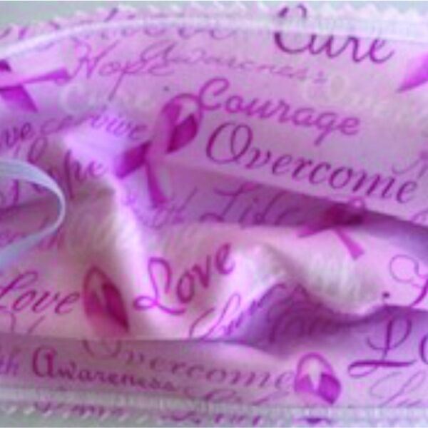 f FACEMASK - NON-MEDICAL HOMEMADE MASK - BREAST CANCER SURVIVOR Thumbnail