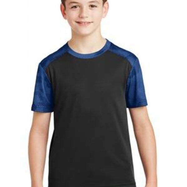 SEW N STITCHES - SPORT- TEK Youth CamoHex Colorblock Tee Thumbnail